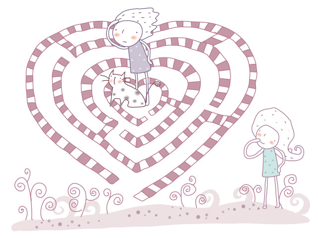 Girl cat heart maze man #2 free wallpaper for desktop - medium preview image