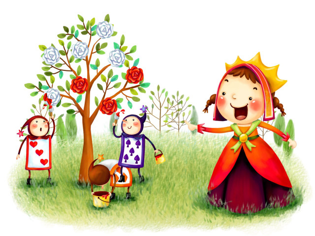 Little girl red dress tree #2 free wallpaper for desktop - medium preview image