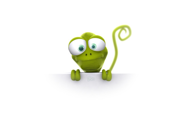 Green creature big eyes sign #2 free wallpaper for desktop - medium preview image