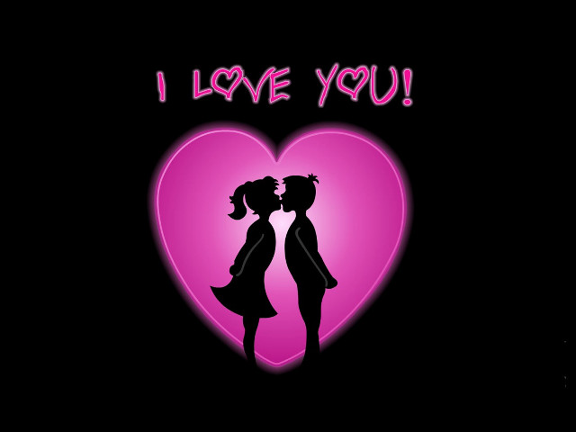 Couple kissing heart i love #9 free wallpaper for desktop - medium preview image