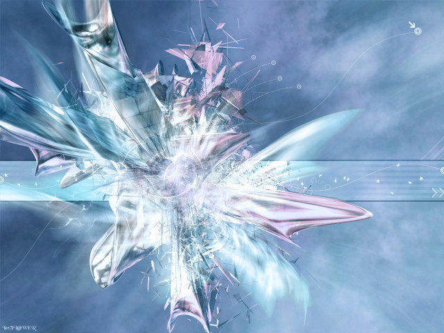 Flower blue background white border #4 free wallpaper for desktop - medium preview image