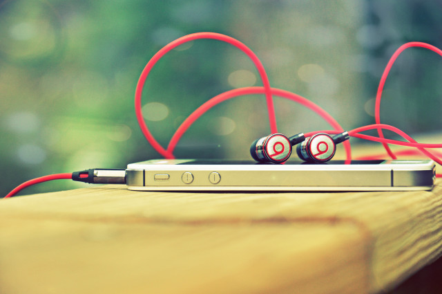 Headphones laptop red cords outdoors free wallpaper for desktop - medium preview image