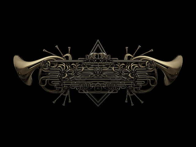 Black gold biomorphic dress hat free wallpaper for desktop - medium preview image