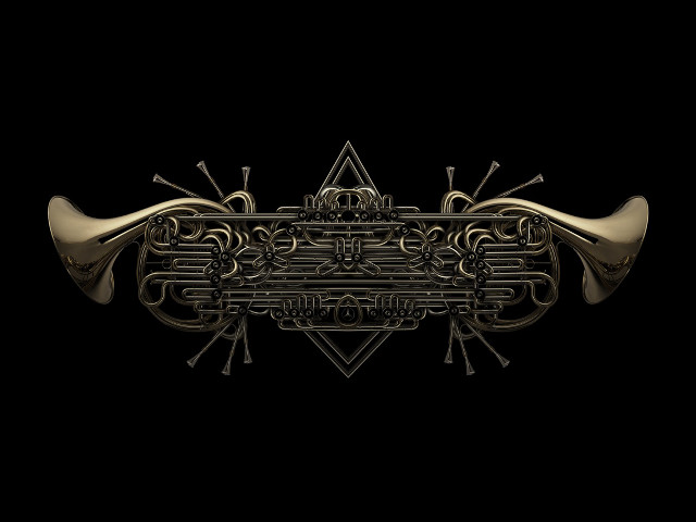 Black background gold design side #2 free wallpaper for desktop - medium preview image