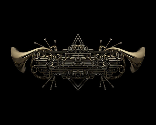 Black background gold design side free wallpaper for desktop - medium preview image