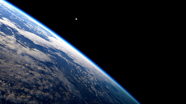 Earth view space plane flying free wallpaper for desktop - medium preview image
