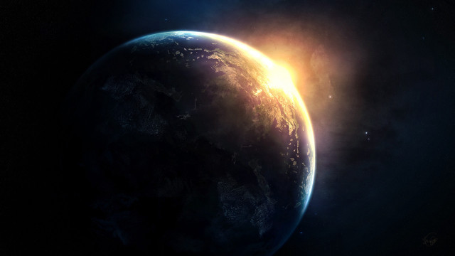 Earth view space sun clouds free wallpaper for desktop - medium preview image