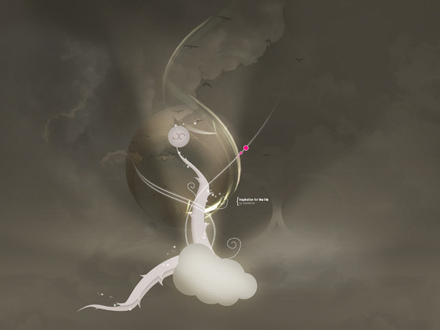 Woman flying kite air pink free wallpaper for desktop - medium preview image