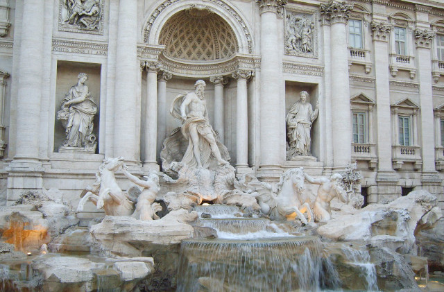 Fountain statues building middle free wallpaper for desktop - medium preview image