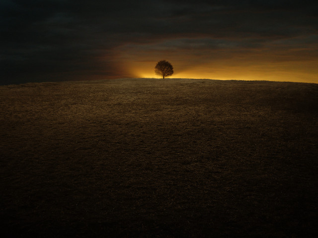Lone tree hill sunset dark #3 free wallpaper for desktop - medium preview image