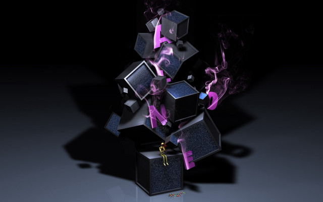 Black box purple smoke spider #2 free wallpaper for desktop - medium preview image