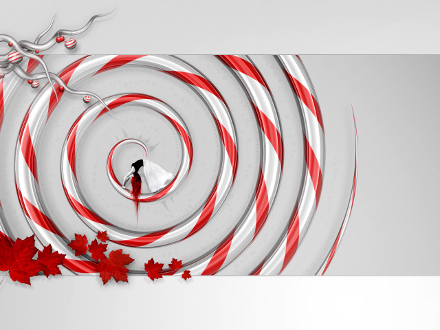 Candycane woman whitedress mapleleaf flower free wallpaper for desktop - medium preview image
