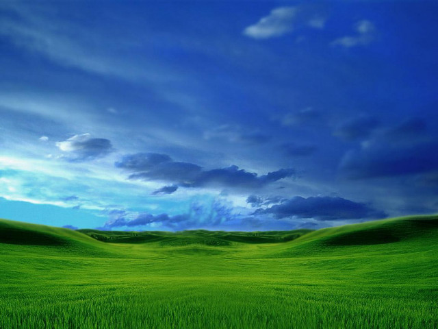 Green field blue sky clouds #8 free wallpaper for desktop - medium preview image