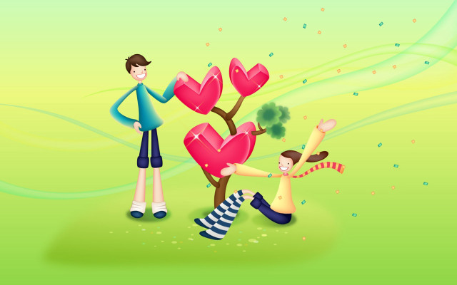 Couple tree hearts balloon love free wallpaper for desktop - medium preview image