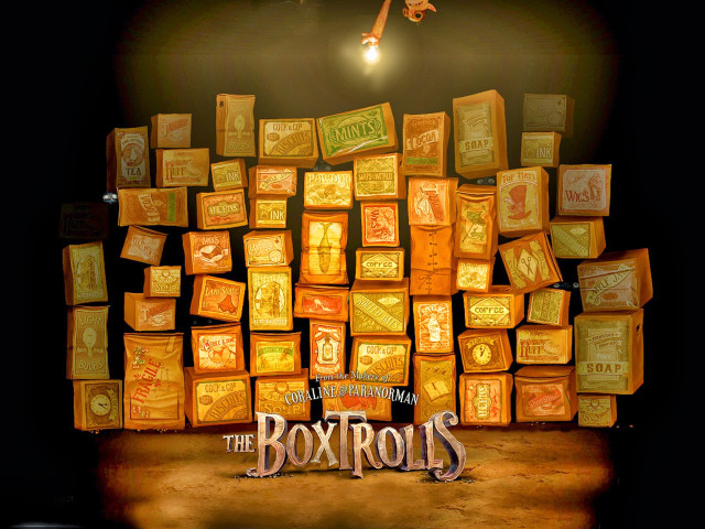 Boxtrolls pile of boxes stage free wallpaper for desktop - medium preview image