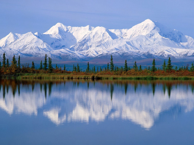 Mountain range reflection lake trees #16 free wallpaper for desktop - medium preview image