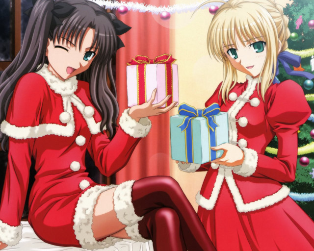 Girls christmas outfits present box #2 free wallpaper for desktop - medium preview image