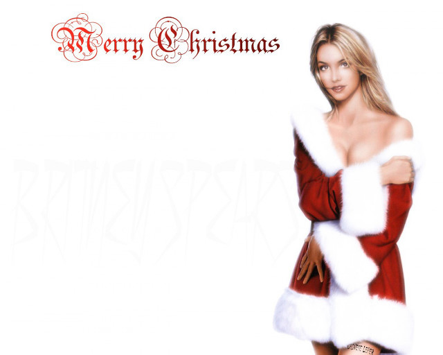 Santa woman christmas art promo free wallpaper for desktop - medium preview image