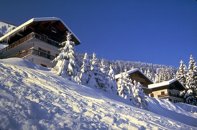 House snowy hill trees blue free wallpaper for desktop - medium preview image