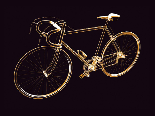 Gold bicycle black background image free wallpaper for desktop - medium preview image