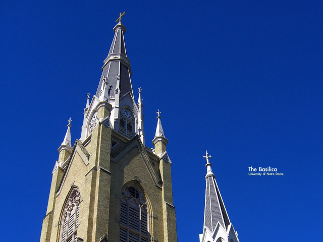 Tall church steeple clock blue #2 free wallpaper for desktop - medium preview image
