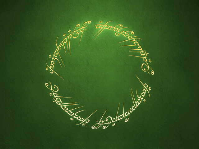 Green background gold circle writing free wallpaper for desktop - medium preview image