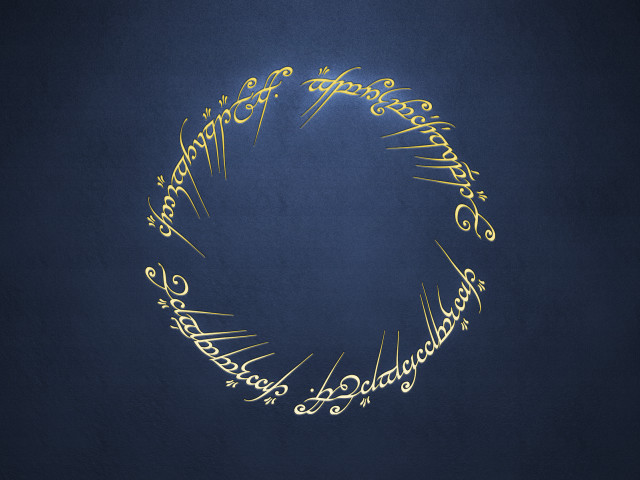 Golden circle writing blue background free wallpaper for desktop - medium preview image