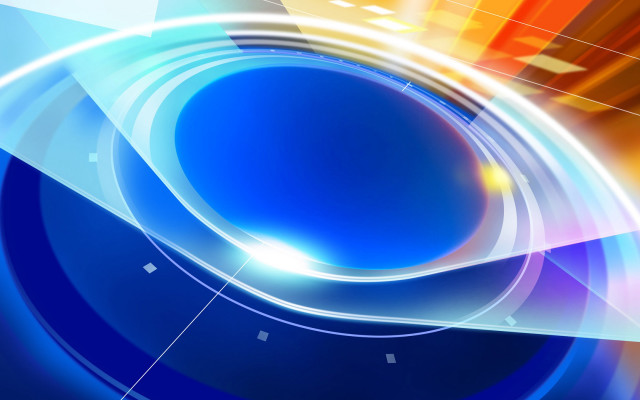 Blue orange abstract circular 3d free wallpaper for desktop - medium preview image