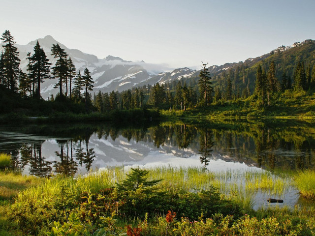 Mountain lake forest sky clouds #13 free wallpaper for desktop - medium preview image