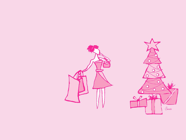Woman shopping bag christmas tree free wallpaper for desktop - medium preview image