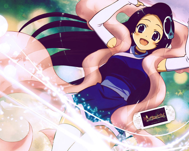 Girl cell phone cartoon character free wallpaper for desktop - medium preview image