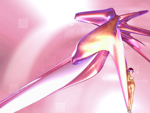 Woman pink dress flying air #4 free wallpaper for desktop - medium preview image