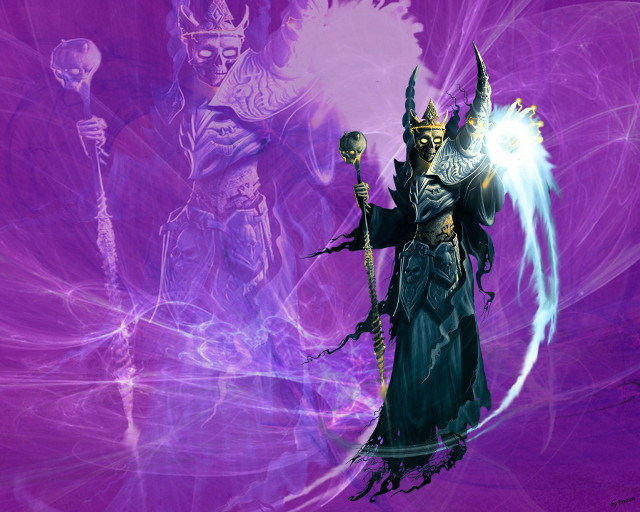 Purple background demon statue crystal free wallpaper for desktop - medium preview image