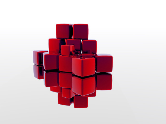 Red cubes pyramid water reflection #3 free wallpaper for desktop - medium preview image