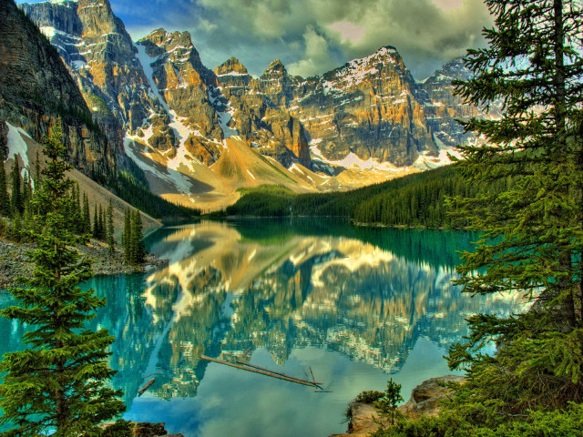 Mountain lake trees background clouds #4 free wallpaper for desktop - medium preview image