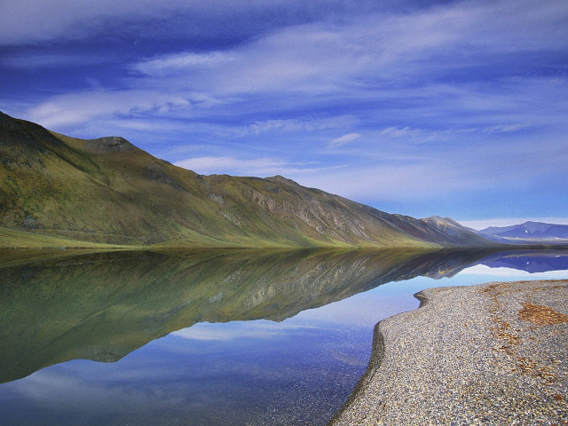 Mountain reflection lake sunny blue free wallpaper for desktop - medium preview image