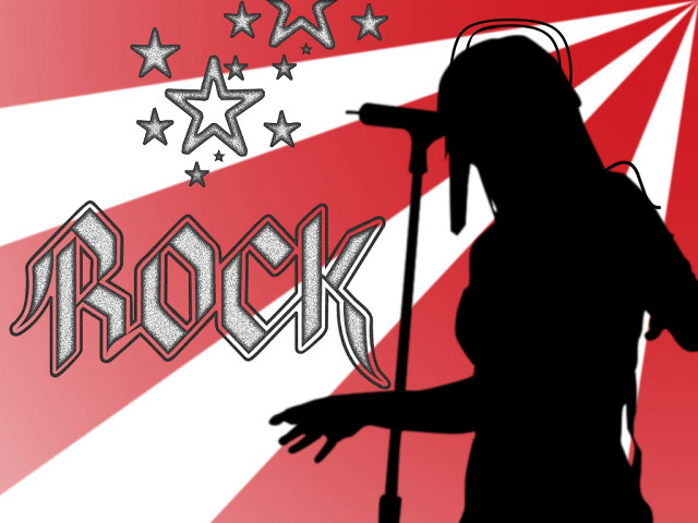 Person microphone rock sign stars free wallpaper for desktop - medium preview image