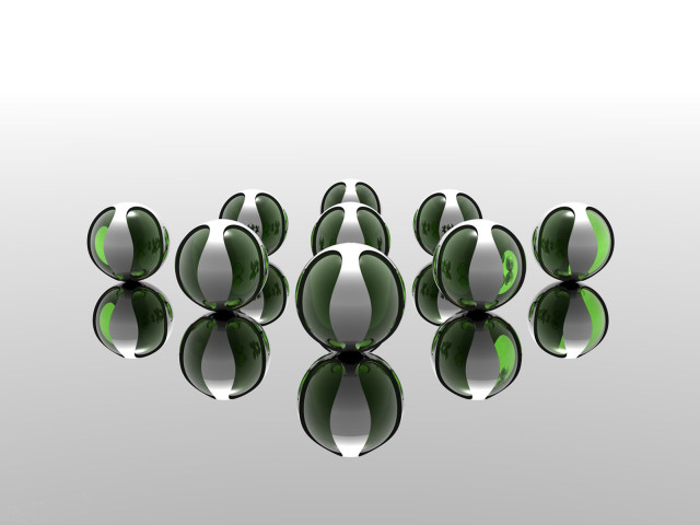Green balls white background reflection free wallpaper for desktop - medium preview image