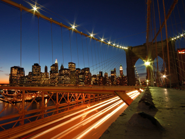City skyline night bridge water #6 free wallpaper for desktop - medium preview image