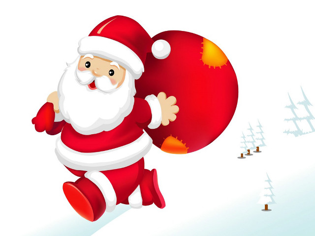 Santa reindeer sack red ball free wallpaper for desktop - medium preview image