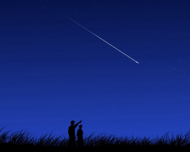 People field plane night star free wallpaper for desktop - medium preview image