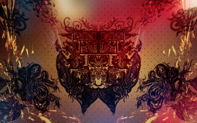 Colorful lion head crown red free wallpaper for desktop - medium preview image