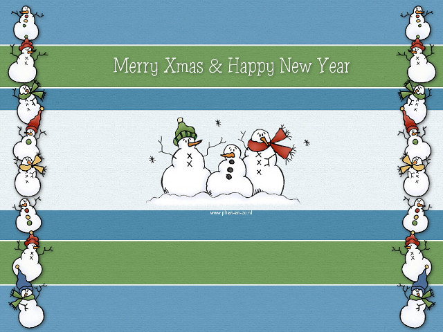 Snowmen striped background merry xmas free wallpaper for desktop - medium preview image