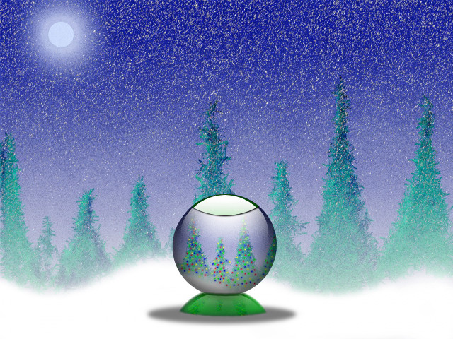 Snow globe green base snow #4 free wallpaper for desktop - medium preview image