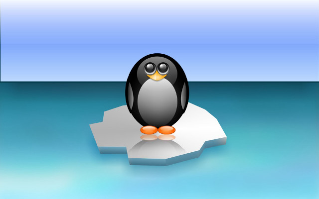 Penguin icefloe ocean blue sky #2 free wallpaper for desktop - medium preview image