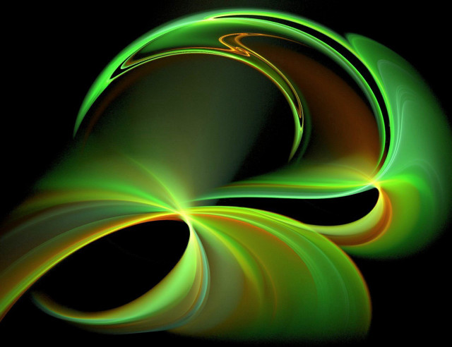 Green yellow swirl black background #4 free wallpaper for desktop - medium preview image