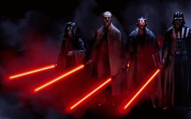 Costumed people lightsabers faces arms free wallpaper for desktop - medium preview image