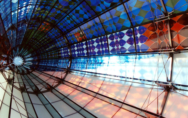 Colorful glass ceiling blue red free wallpaper for desktop - medium preview image