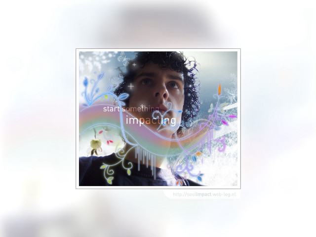 Man curly hair blowing bubble free wallpaper for desktop - medium preview image