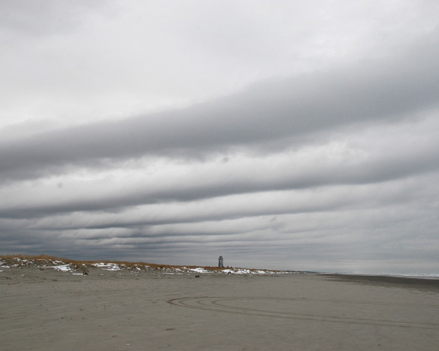 Kite beach cloudy lighthouse person free wallpaper for desktop - medium preview image